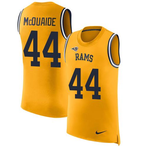 Nike Rams #44 Jacob McQuaide Gold Men's Stitched NFL Limited Rush Tank Top Jersey - Click Image to Close